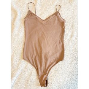 Abercrombie &‎ Fitch Taupe V-Neck Bodysuit
